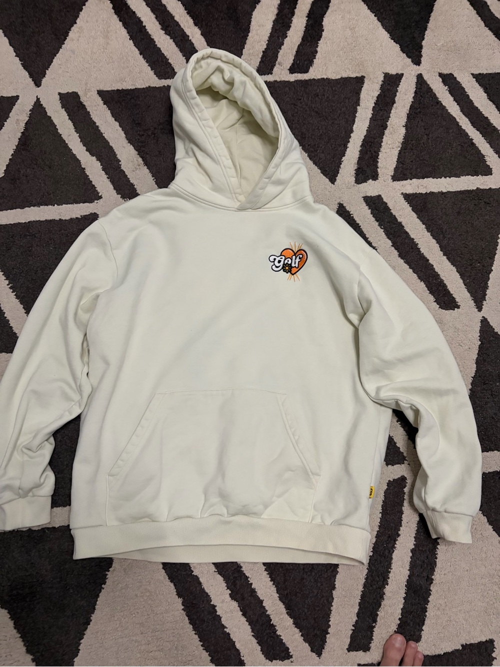 Golf Wang Cream Hoodie with Orange Logo